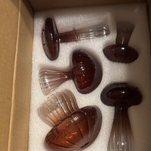 Elegant Brown Glass Vase Set.  Great for starter plants